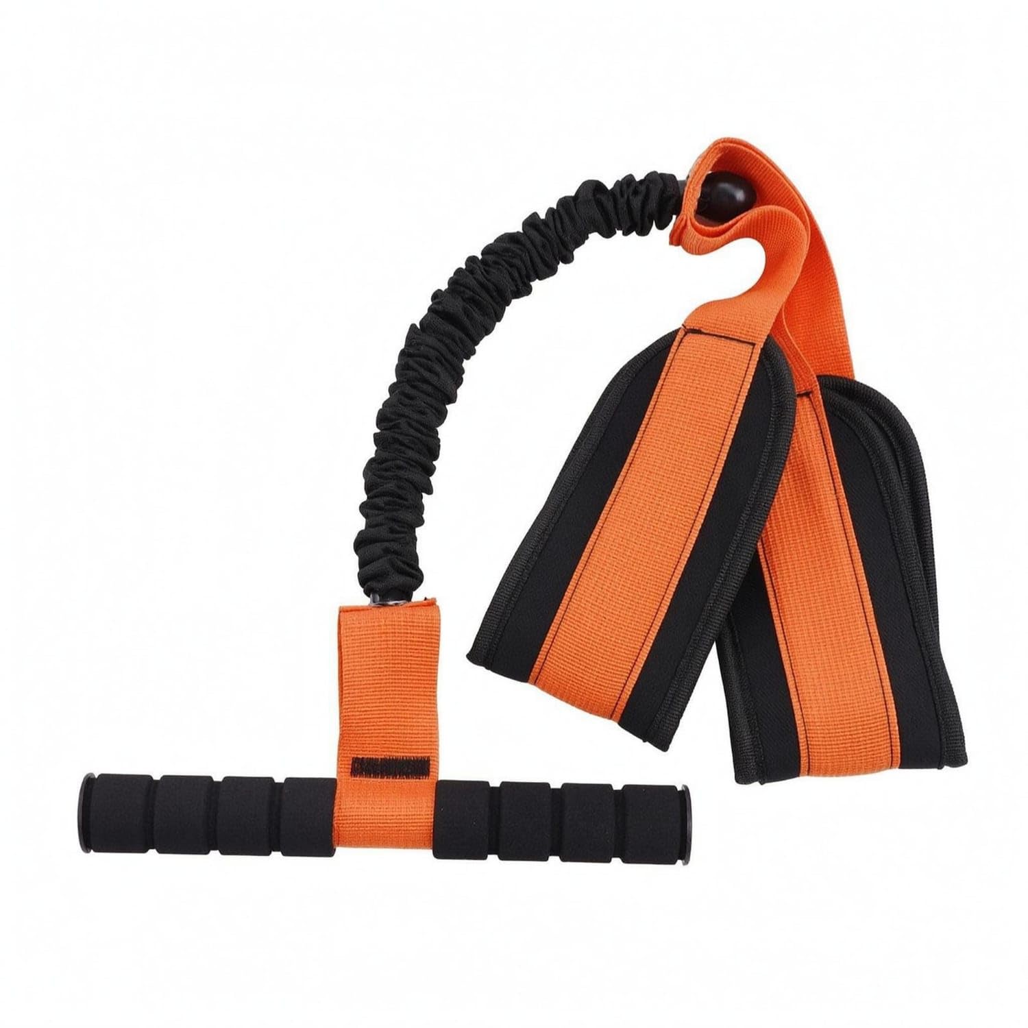 Multifunction Pedal Tensioner Strap Padded Foot Loop Exerciser Elastic Cord Pedal Resistance Band Woven Strapping for Home Gym, Orange-picture-22