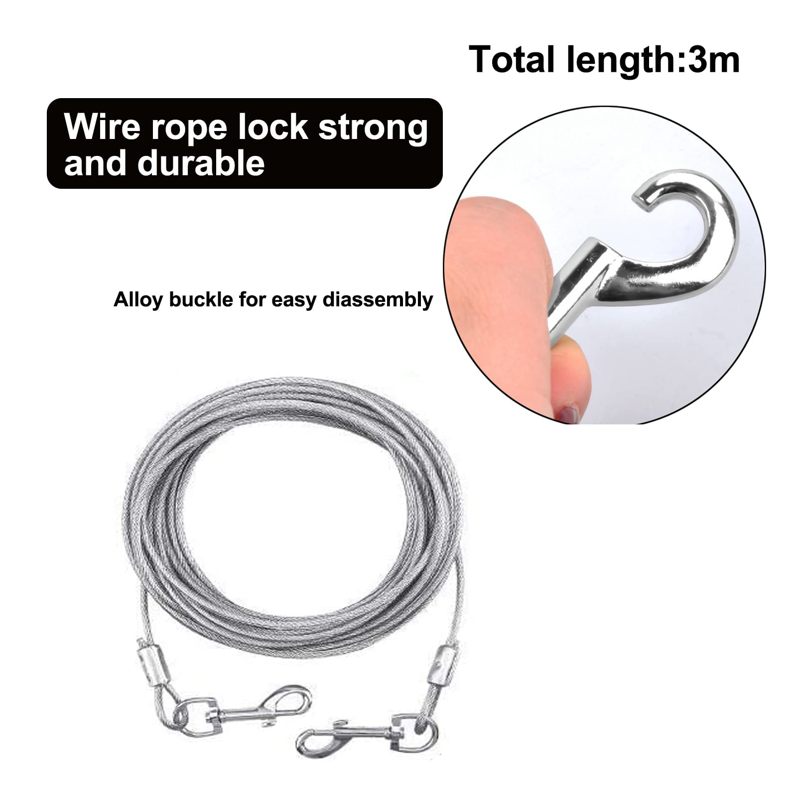 Colexy Anlegespirale Anlegepflock mit Hundeleine, 15 Zoll Anlegepflöcke für Hunde mit 3M Tie-Out Leinen, Edelstahl Bodenanker für Hof und Camping, Silber, für Kleine Bis Mittlere Hunde