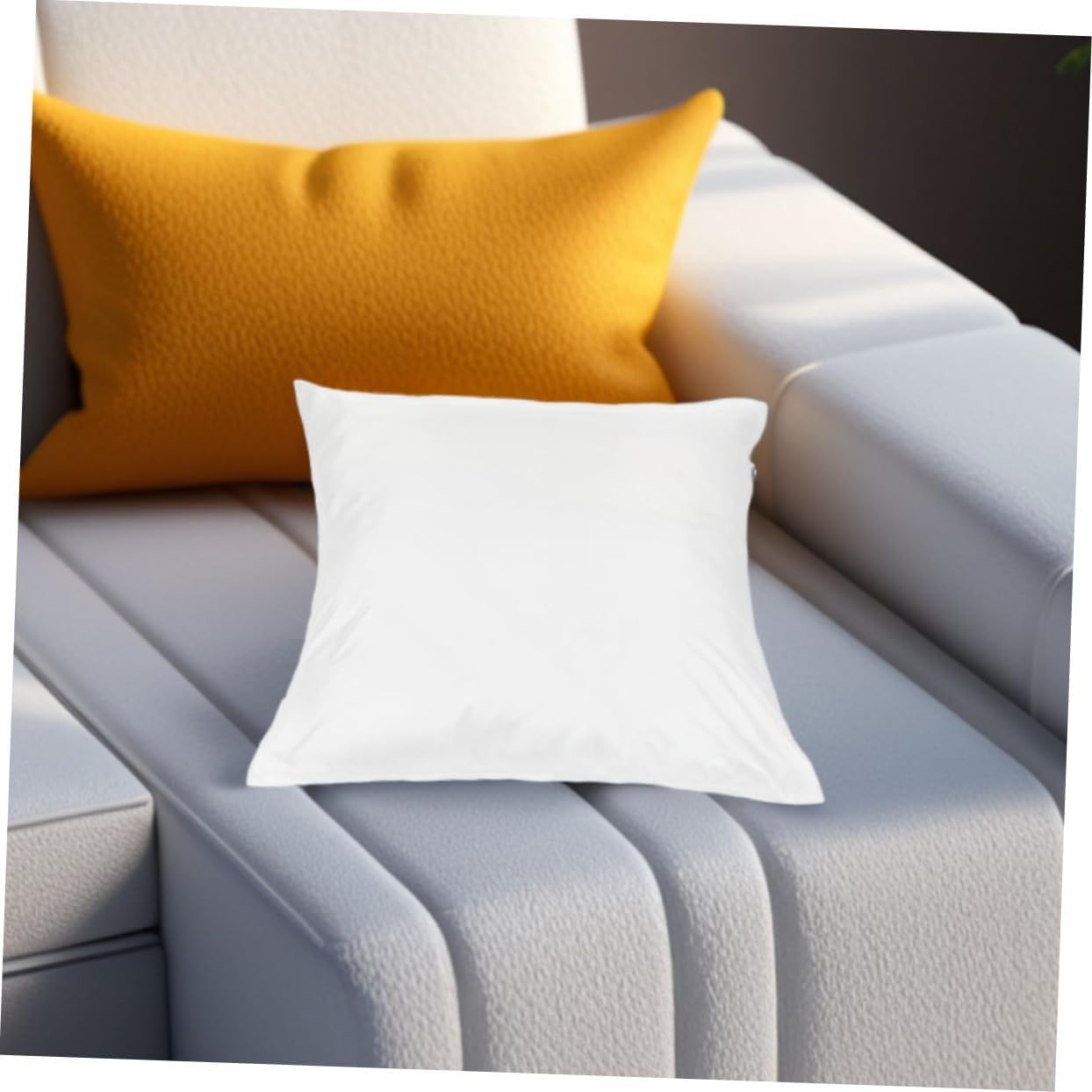 Milisten Zippered Brush Fabric Pillowcase Set for Sofa and Bed Soft Polyester Pillow Protectors White Throw Pillow Cases Zipper Closure 2-Pack