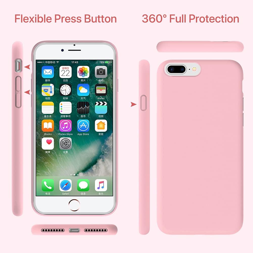 Miracase iPhone 8 Plus Case, iPhone 7 Plus Case, Shockproof Silicone Case with Full Body Protection, Anti-Scratch Microfiber Lining, Drop-protect Rubber phone Case for iPhone 7 Plus/iPhone 8 Plus 5.5"