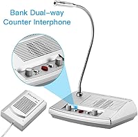 Vista 4 de 110V-220V ZDL-9906 DualWay Ventana Contador de vidrio Intercomunicador Interfono Altavoz Micrófono de intercomunicación para tienda bancaria Escuela