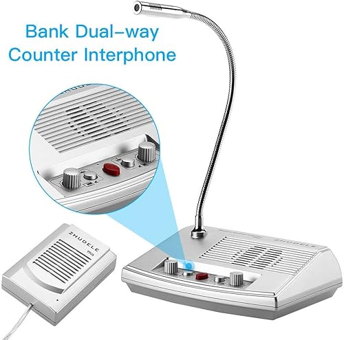 Miniatura 4 de 110V-220V ZDL-9906 DualWay Ventana Contador de vidrio Intercomunicador Interfono Altavoz Micrófono de intercomunicación para tienda bancaria Escuela