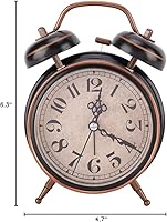 Vista 10 de Boquite Old Fashioned Alarm Clock, Retro Mechanical Alarm Clock with Night Light (Black)