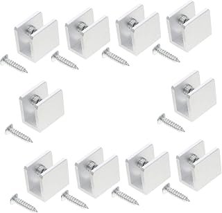 OSALADI 10pcs Glass Sandwich Plate Support Wall Mount Shelf Black Corner Shelf Wall Shelf Brackets Glass Clamp Bracket Glass Bracket Shelf Support Clips Space Aluminum Silver Shelf Holder