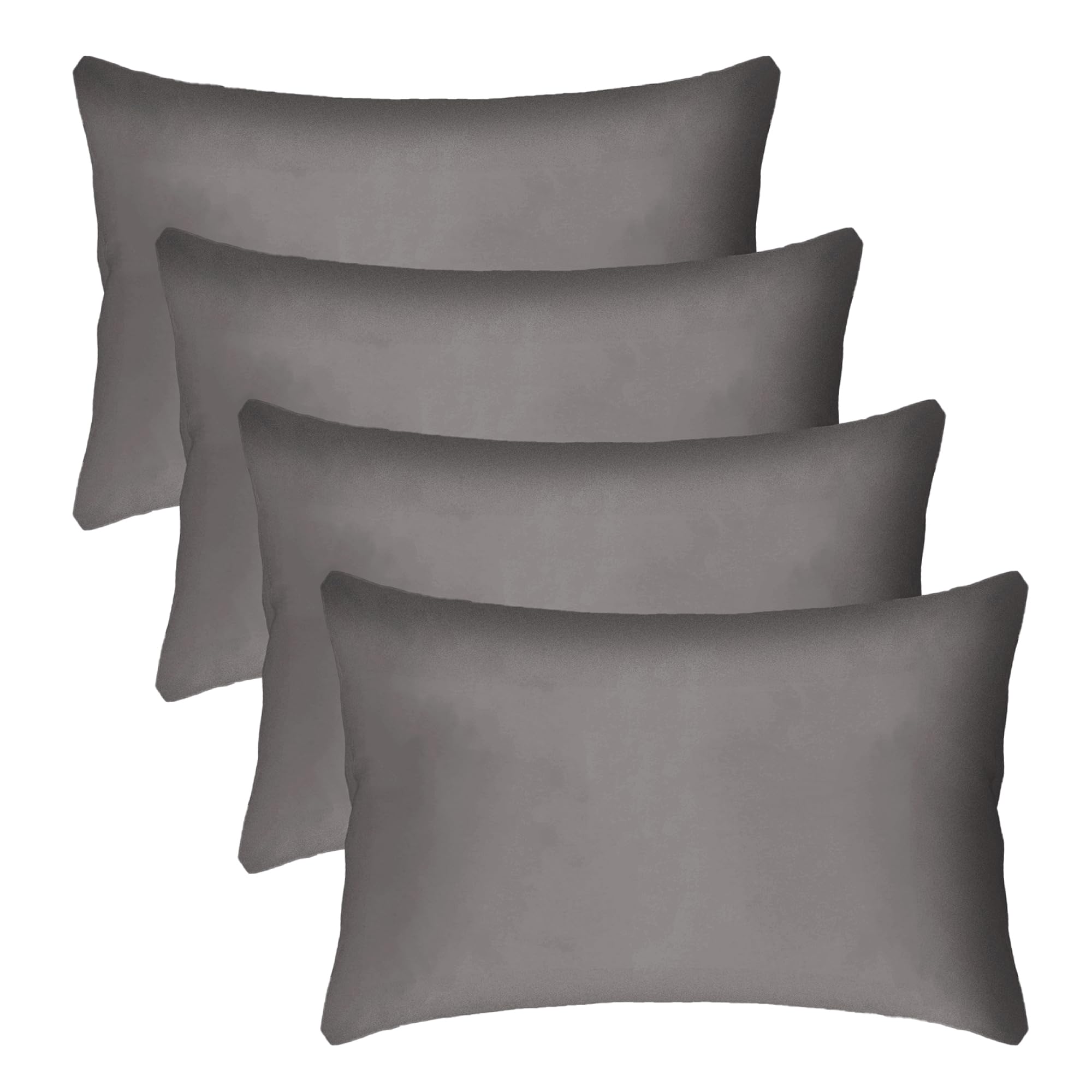 4PK Pillowcase - MPillowcases 4 Pack Premium Microfibre Soft Breathable & Wrinkle Resistant, Easy Care, Envelope Closure for Secure Fit Standard Size Pillow Coversicrofibre - 50x75 - Grey