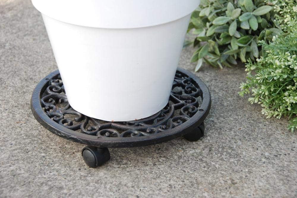 Esschert Design Plant Trolley - Cast Iron Round