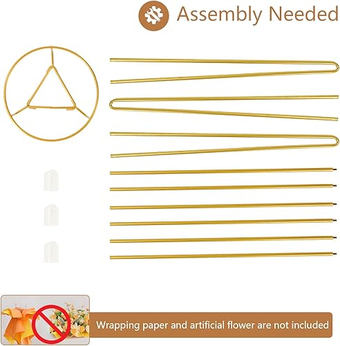 Miniatura 5 de Soporte de flores doradas de 2 piezas, soporte para arreglos florales de 41.3 pulgadas de alto, soporte de metal para macetas para centros de mesa