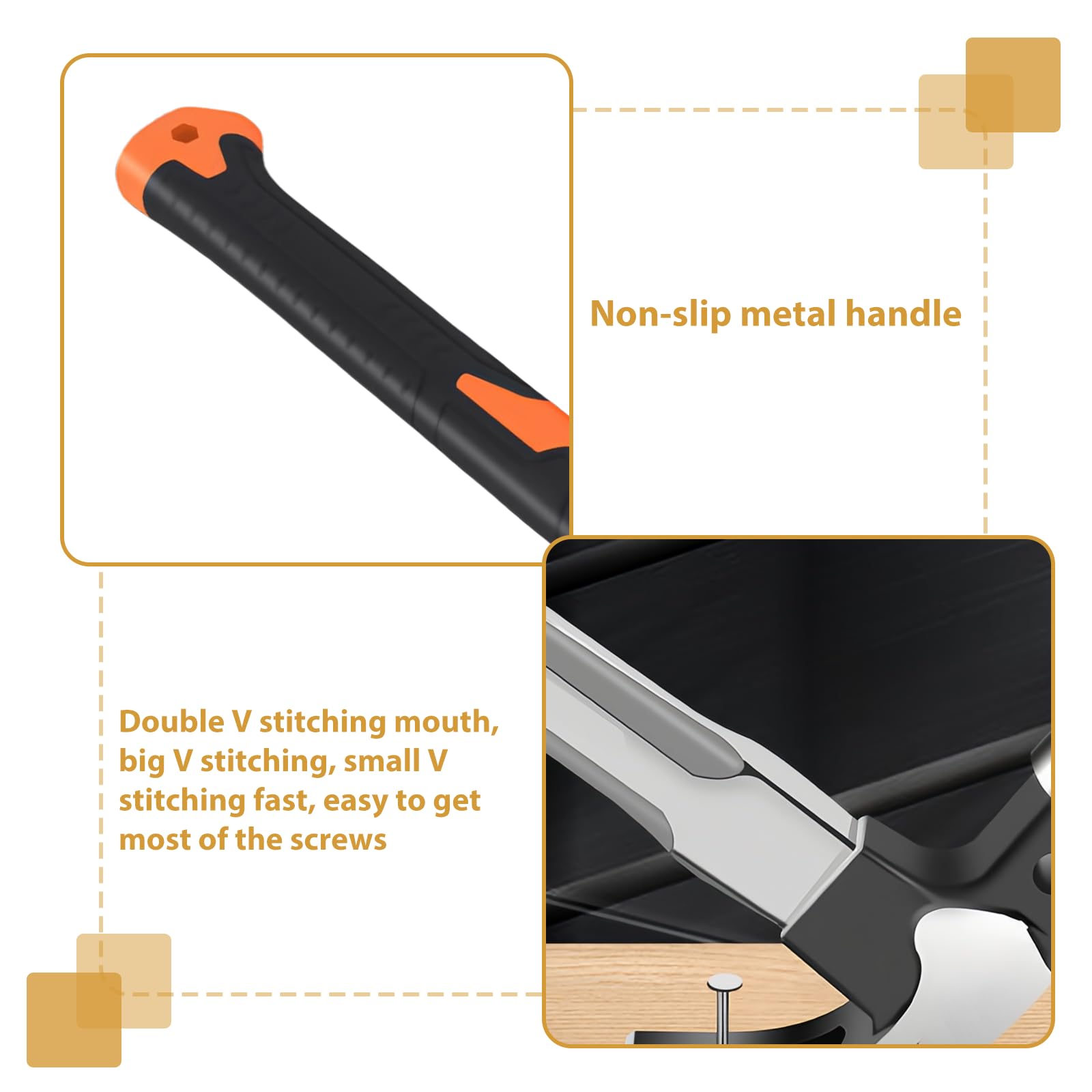 Martello con artiglio 720g, Martello per listelli con magnetico, Martello da carpentiere antiscivolo con manico allungato in acciaio inossidabile, Attrezzo martello falegname-metallo
