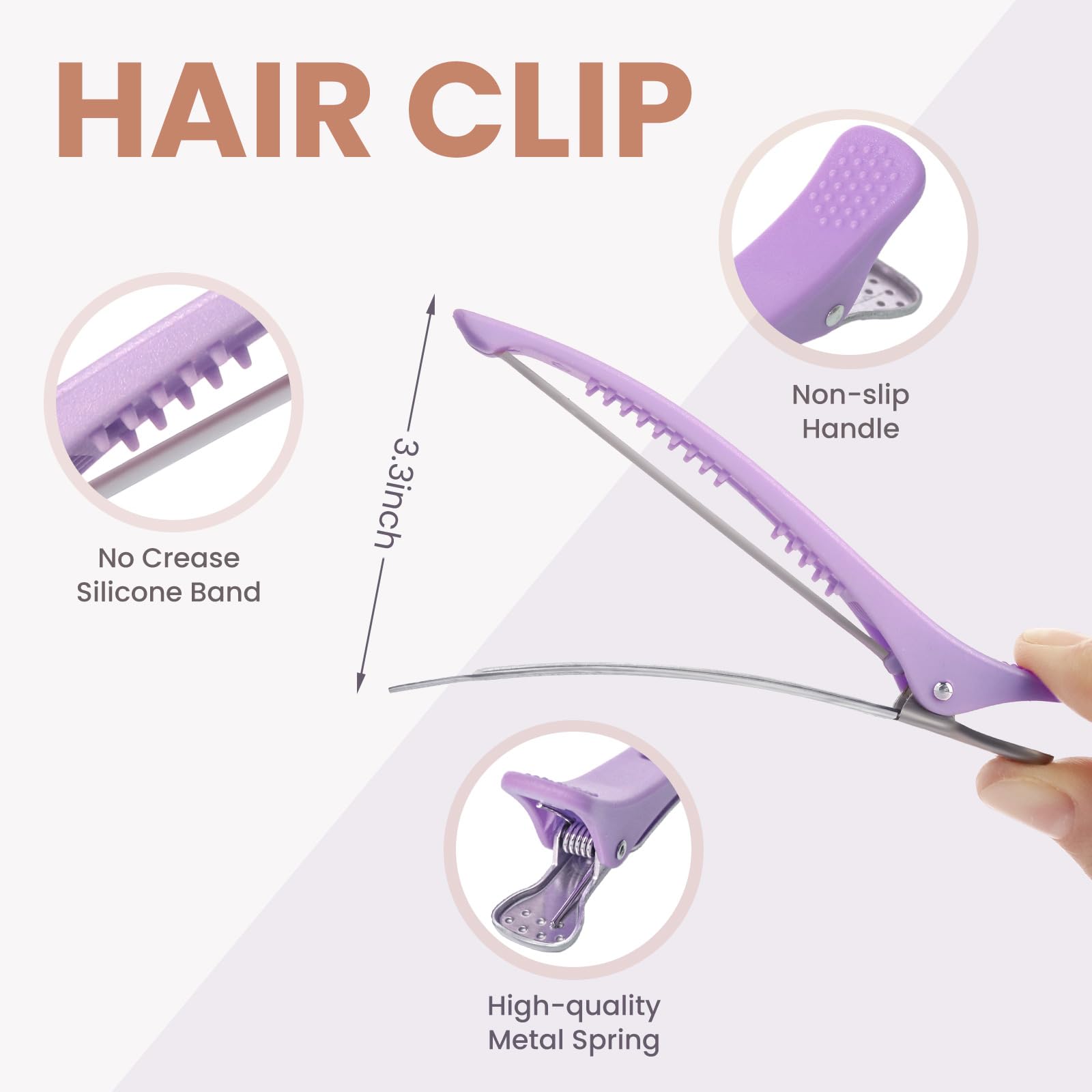 MEDOCA 12 pinzas para el pelo para peinar, pinzas para el pelo sin arrugas para mujer, pinzas antideslizantes con banda de silicona, clips de corte de pelo de salón, multicolor