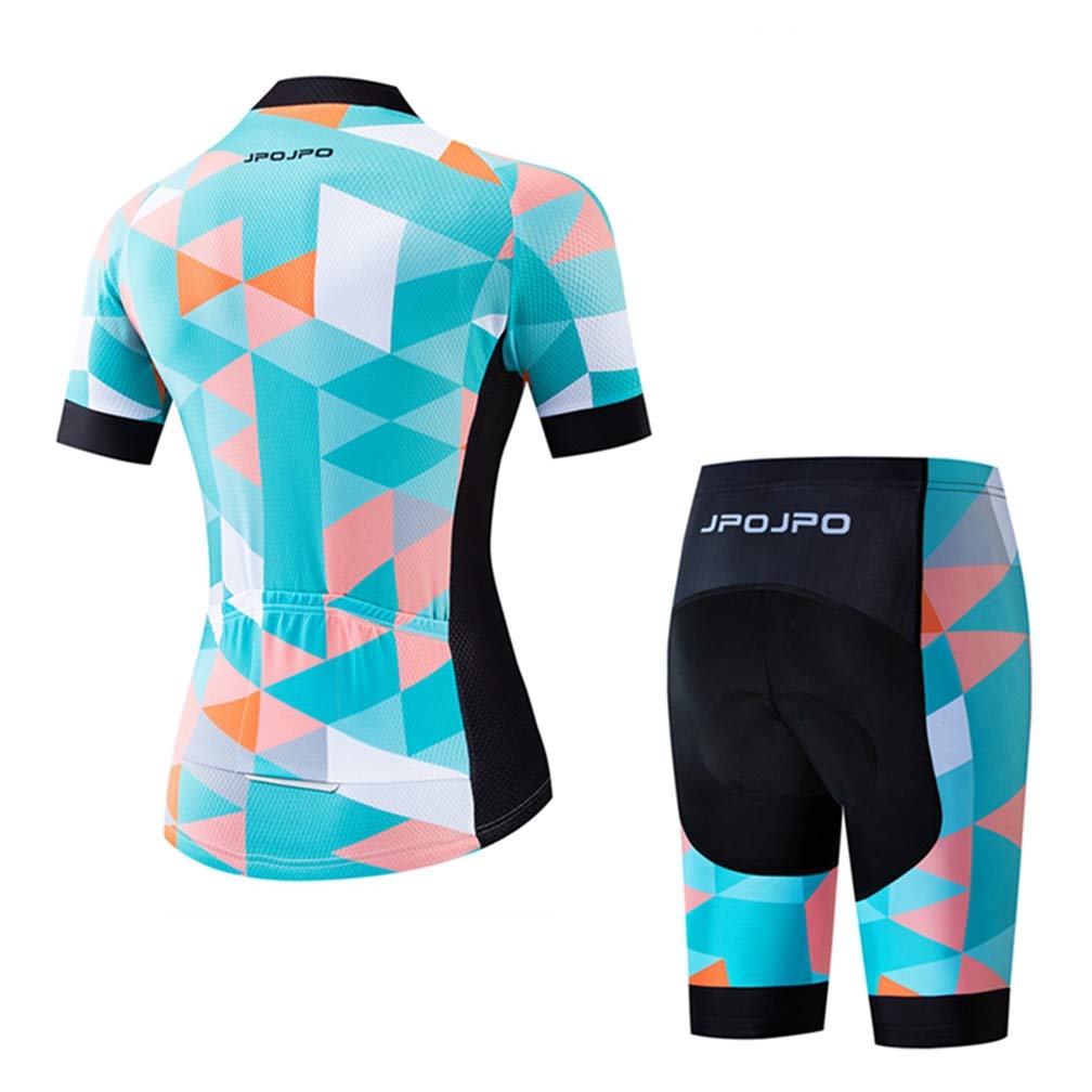 Summer Women MTB Bike Cycling Clothing Mountain Cycling Jersey Bicycle Shorts Sets Dot Green S