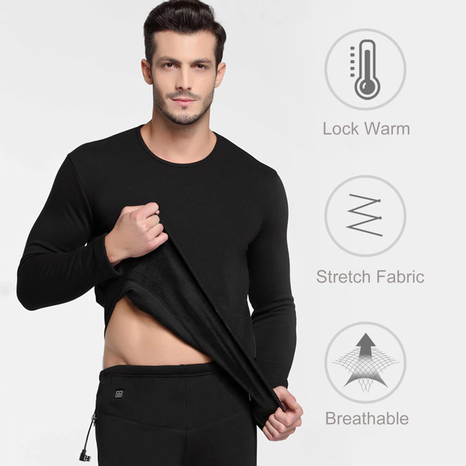Conjunto de Ropa Interior térmica con calefacción, 11 áreas, calefacción eléctrica USB, Ropa térmica para Hombres y Mujeres para Motocicleta de Invierno, esquí (Mujer 5XL)