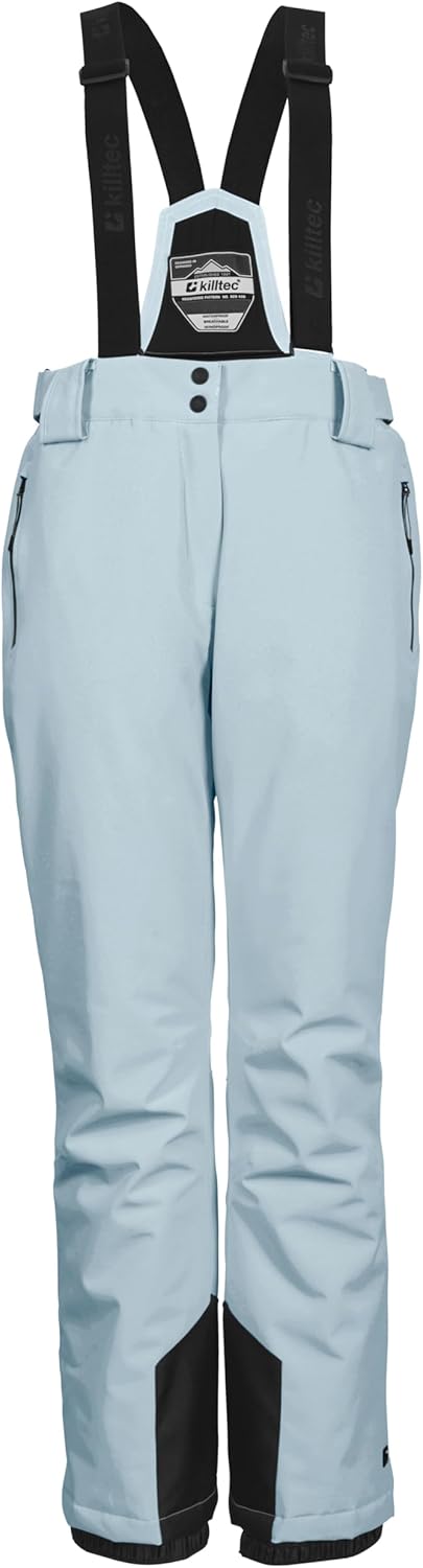 killtec KSW 249 WMN Ski PNTS_ERIELLE Womens Ski Trousers with Removable Straps, Edge Protection and Snow Guard, Light Ice Blue, 48, 43428-000