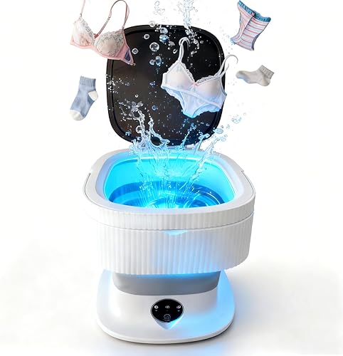 Mini máquina de lavandería, diseño plegable con ventosas para una mayor estabilidad, solución de lavandería compacta para dormitorios, apartamentos,