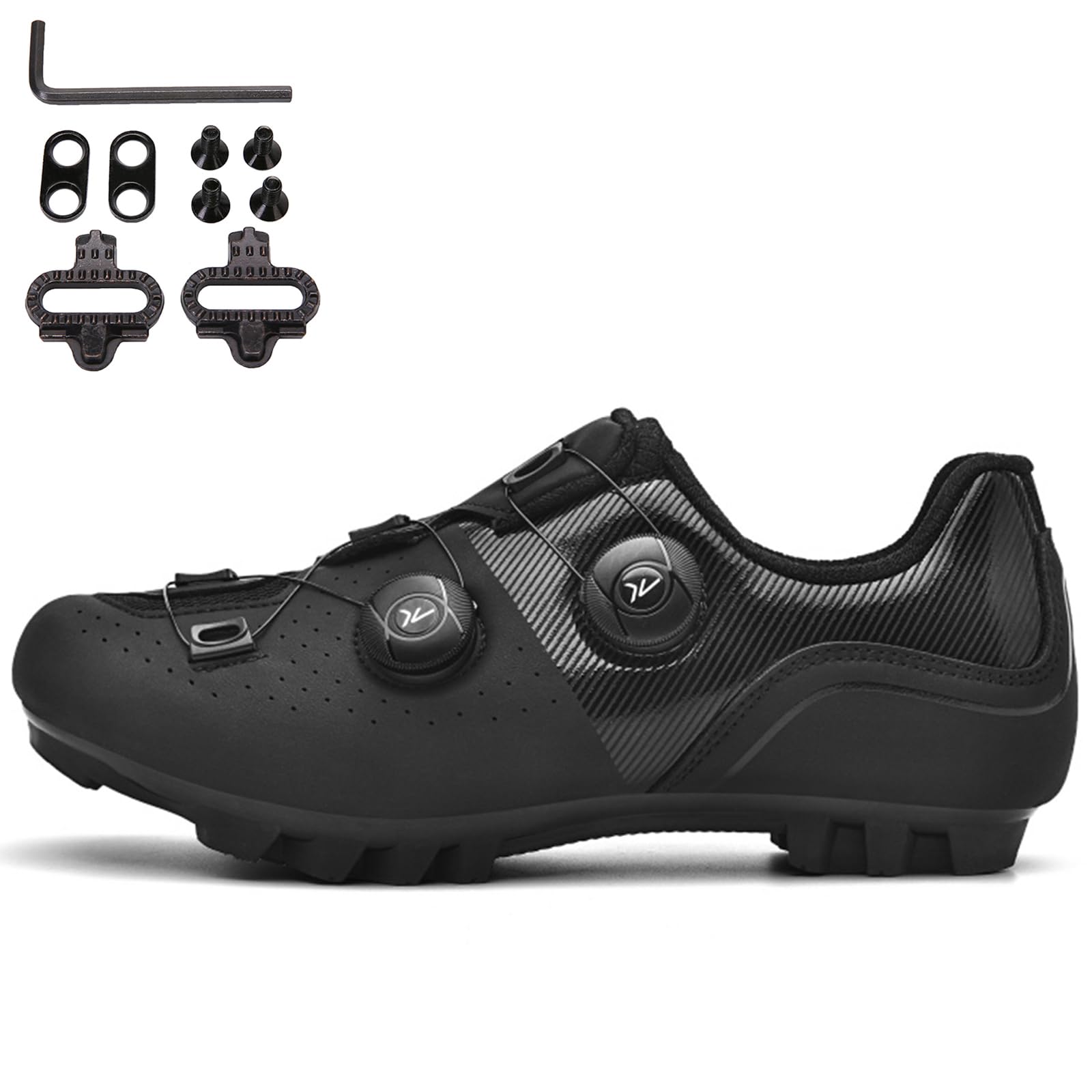 Scarpe MTB Uomo Donna, Scarpe Mountain Bike Compatibile con Tacchette da Corsa SPD e Pedale di Blocco Scarpa da Ciclismo All'aperto per Bici