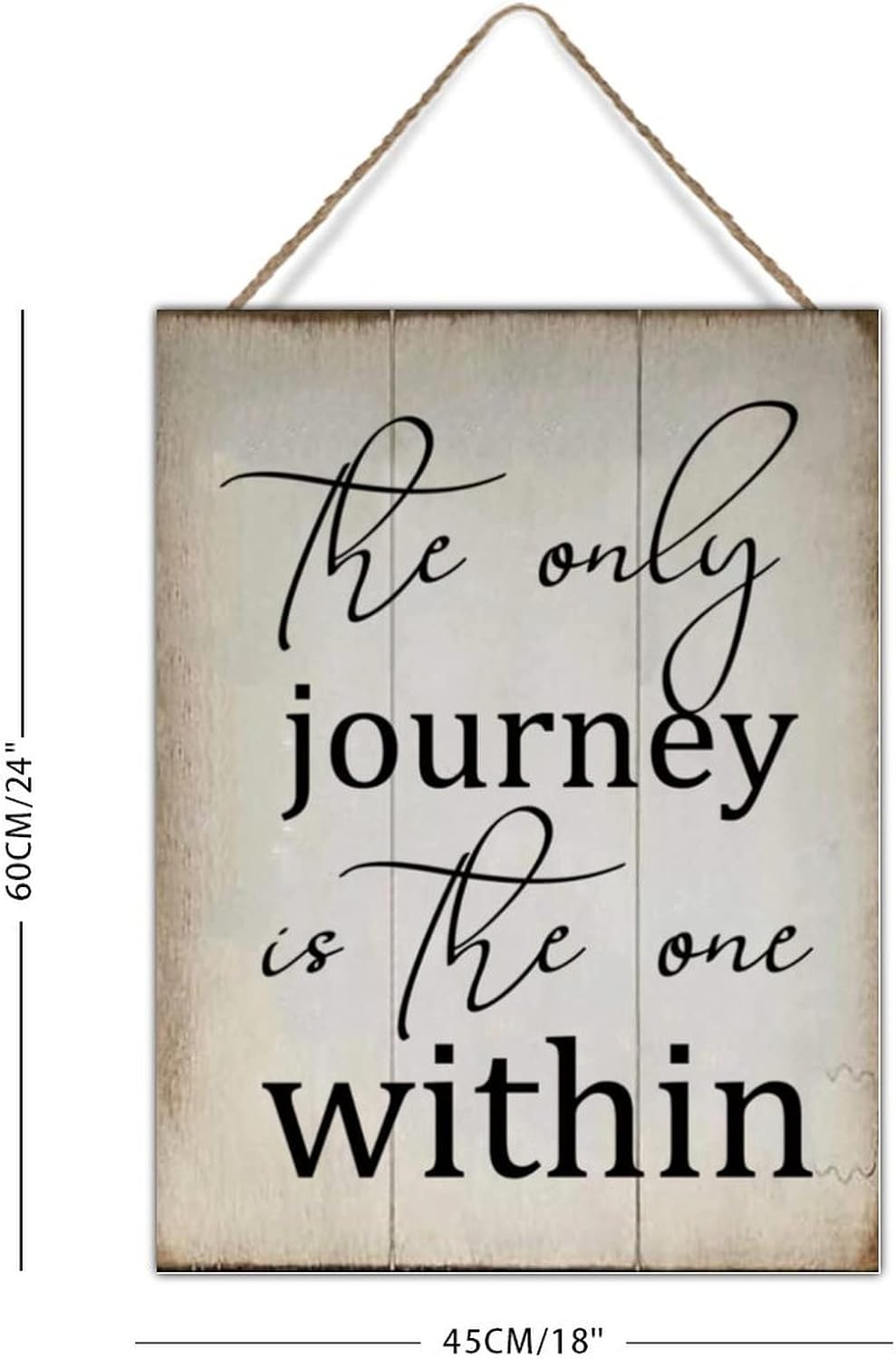 Wood Sign with Quotes The Only Journey is The One Within Wood Decorations Signs Christian Decor Encouraging Quote Sign Wood Decor Vintage Wall Decor Sign 18x24in