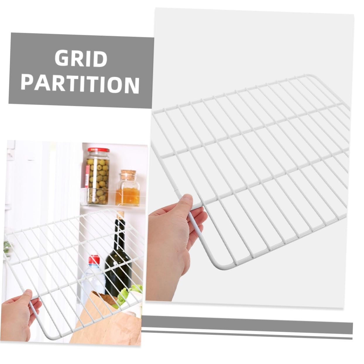 Divisor de Refrigerador Comercial Metálico 44x36 Cm Rejilla Ventilada Organizador de Congelador Horizontal para Almacenamiento y Categorización