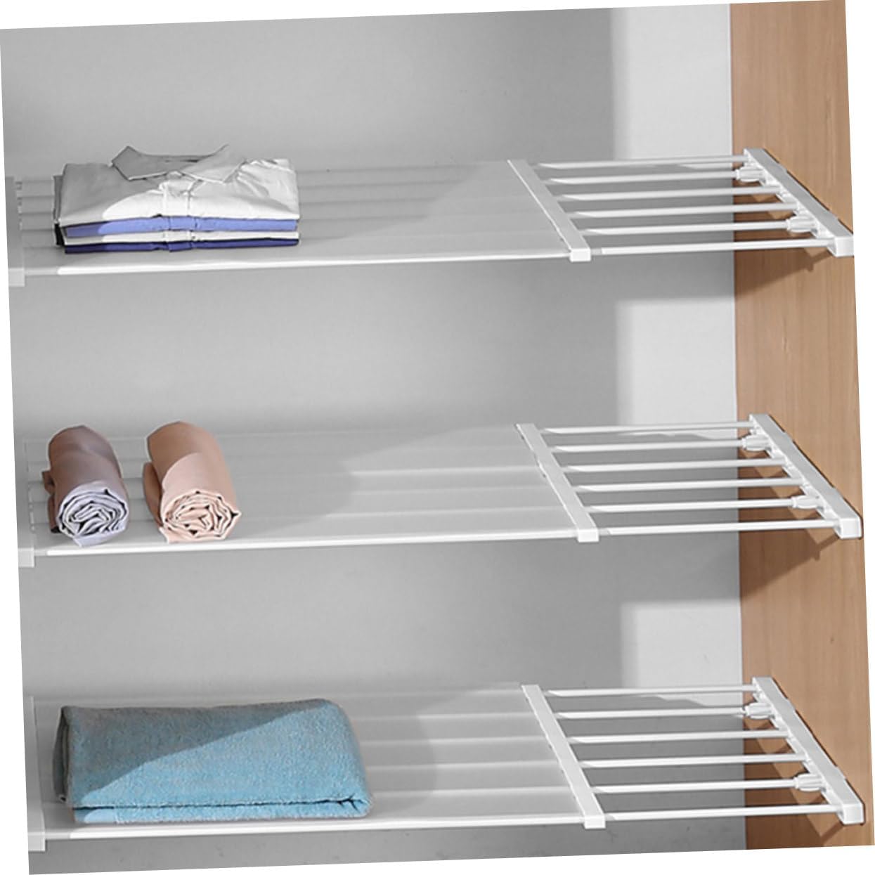Closet Tension Shelf Expandable Wardrobe Rack Multi-use Storage Partition for Bedroom