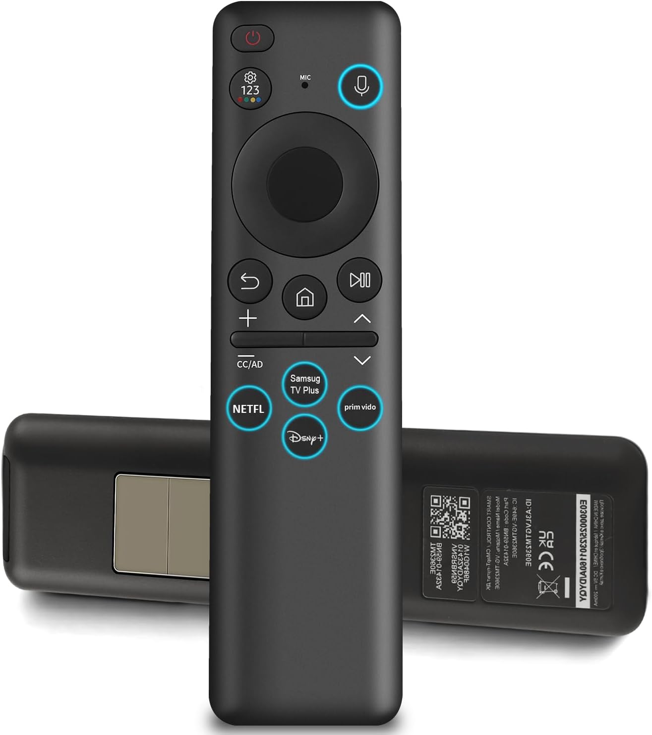 Solar Voice Remote Control Compatible with Samsung TV BN59-01432A BN59-01432D Solar Charging USB-C, Voice Search, Compatible with Samsung QLED/OLED/4K/8K Curved Crystal Ultra Smart TVs 2021-2025