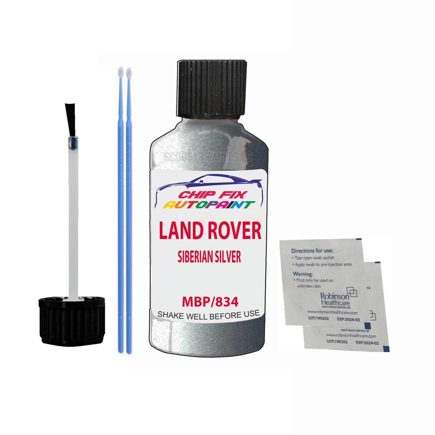 Scoobys Paints Back In The Mix Siberian Silver Touch Up Paint For Land Rover Discovery Mk4/Iv Mbp 2010-2014 30Ml Bottle Brush Scratch Stone Chip Repair Pen