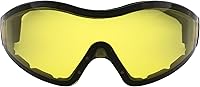 Vista 4 de Birdz Gafas Boogie de espuma negra acolchada para motocicleta, esquí, paracaidismo, 2 pares con espejo azul y lentes antiniebla amarillas