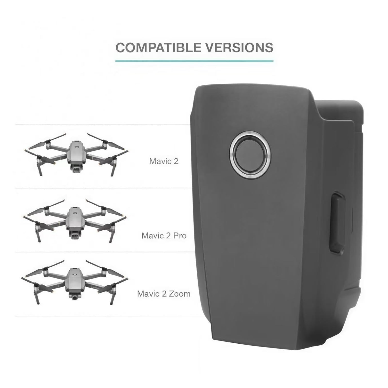Batteries De Vol Intelligentes 3850 MAh 15,4 V, Compatible avec DJI Mavic 2/Mavic 2 Pro Zoom Les Batteries De Remplacement(1pcs Battery)
