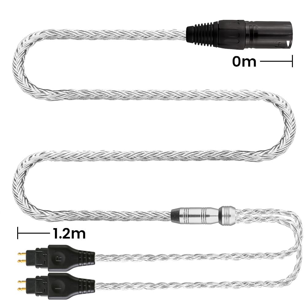 Replacement Cable for SENNHEISER Headphones HD650 HD600 HD580 HD535 HD545 HD565 HD265 with 4pin XLR (1.2m, 4pin Male)