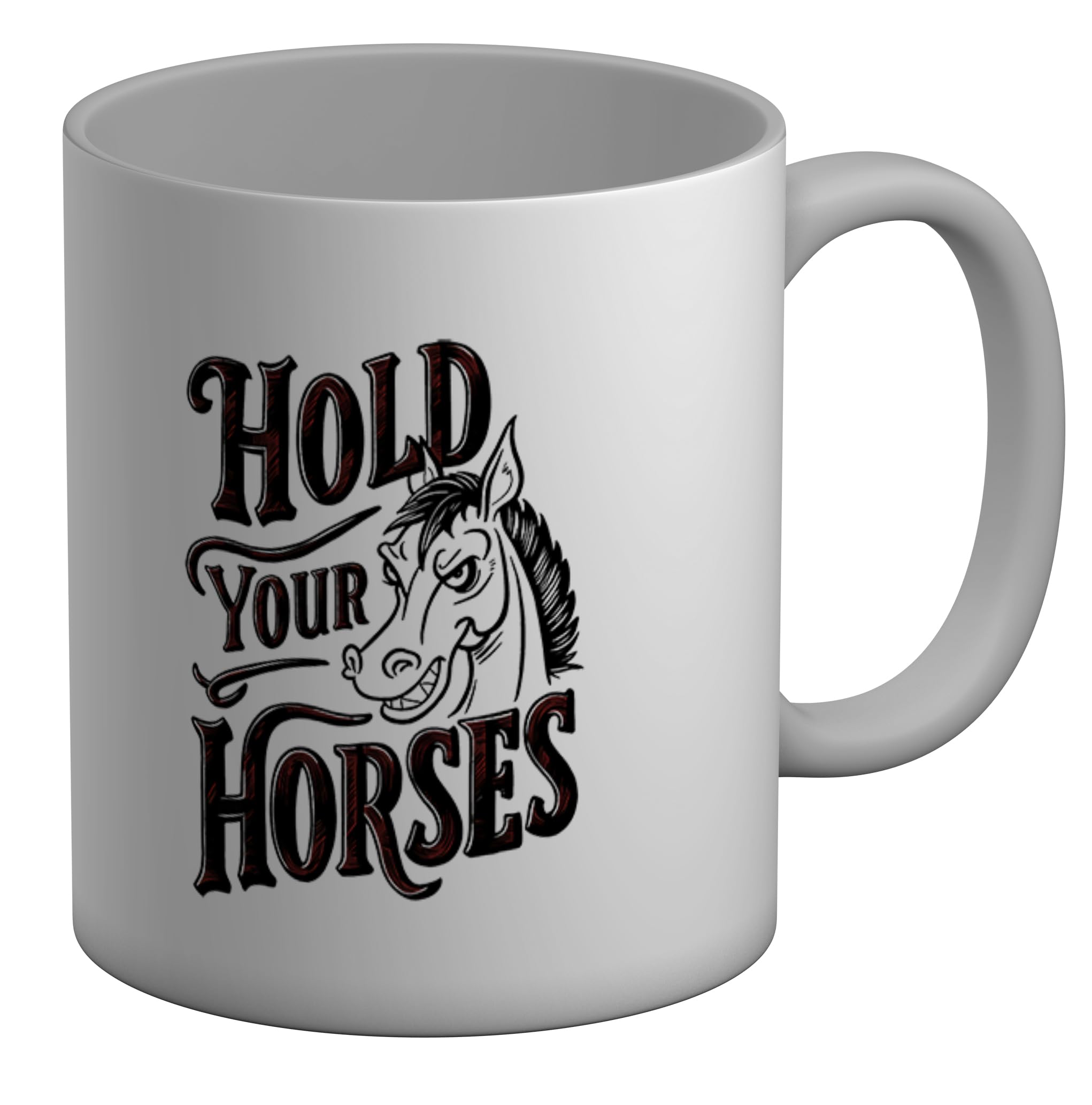 Shopagift Funny Horse Mug Hold Your Horses White 11oz Large Ceramic Cup