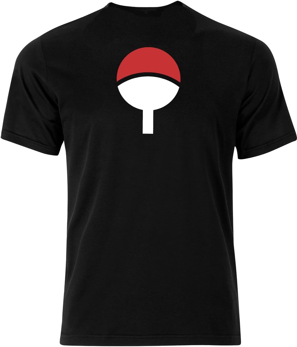 Uchiha Crest Ninja Symbol Clan Sasuke Itachi Back Of Tshirt Tee Top - Black - 17 inches - Small