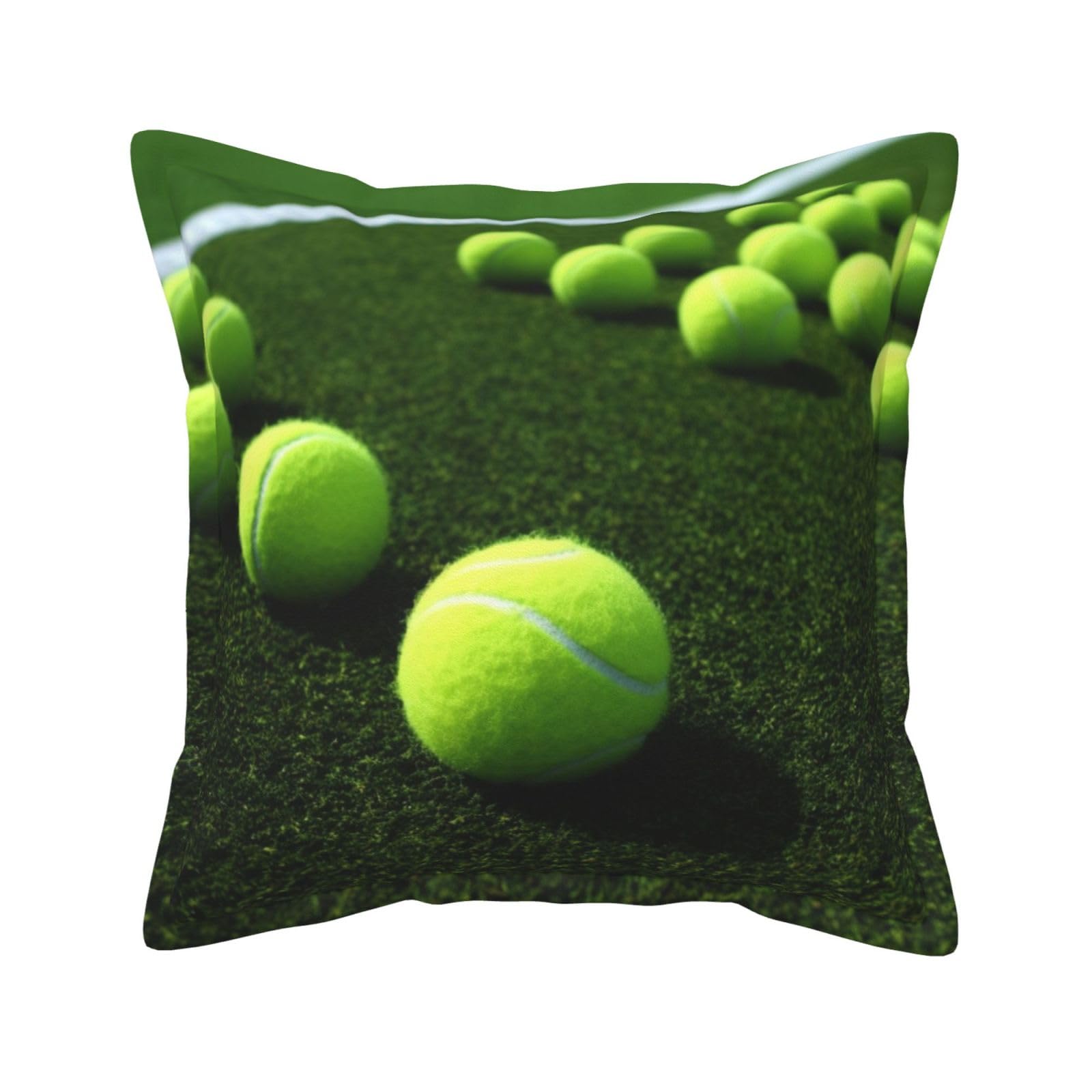 Housse de coussin tennis cuir décorative haut de gamme 45,7 cm pour lit et jardin