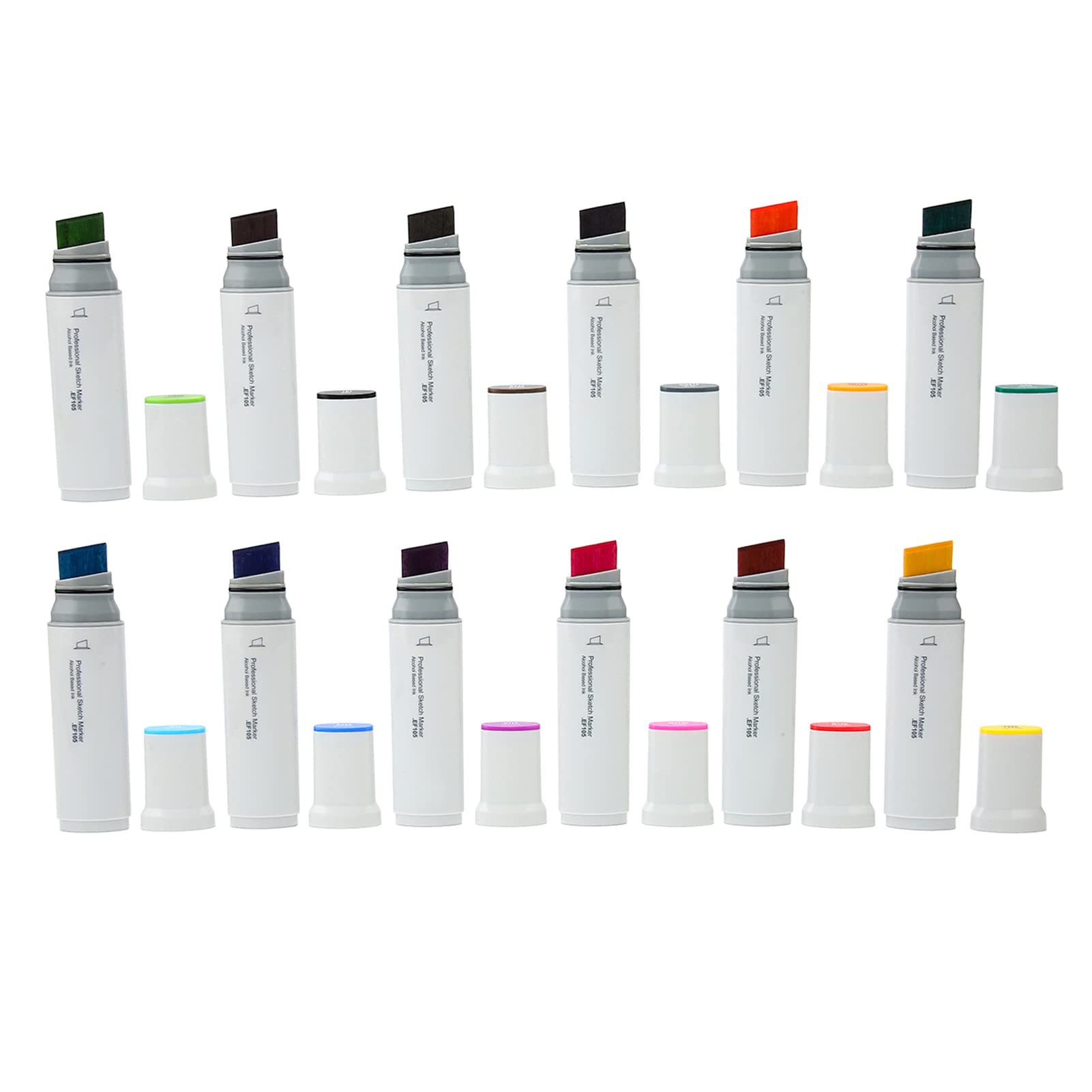 Generic Markery z szeroką końcówką do Prac Artystycznych i Rzemieślniczych z odporną na Zużycie końcówką i Wygodnym Uchwytem Idealny do Papieru Plastik Drewno Szkło 12 szt. (Seria ciemnych kolorów)