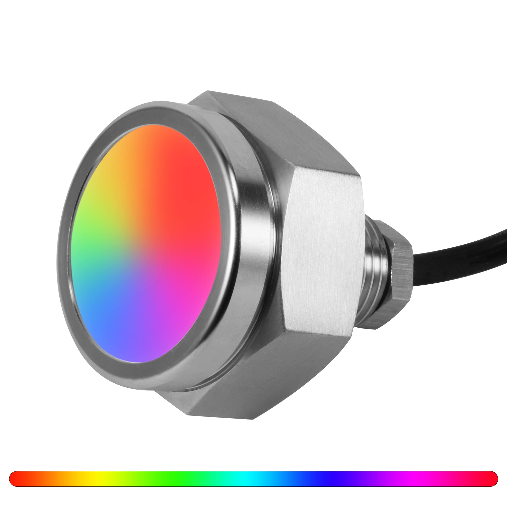 HUSUKU RS2 RGB Underwater Drain Plug Light for Boat, 1/2 NPT 2" 12LED 3600LM 48W IP68 Waterproof Anti-Corrosion 316L Stainless Marine Color Change LED Plug Lights for Boat Yacht Pontoon Pool Fishing