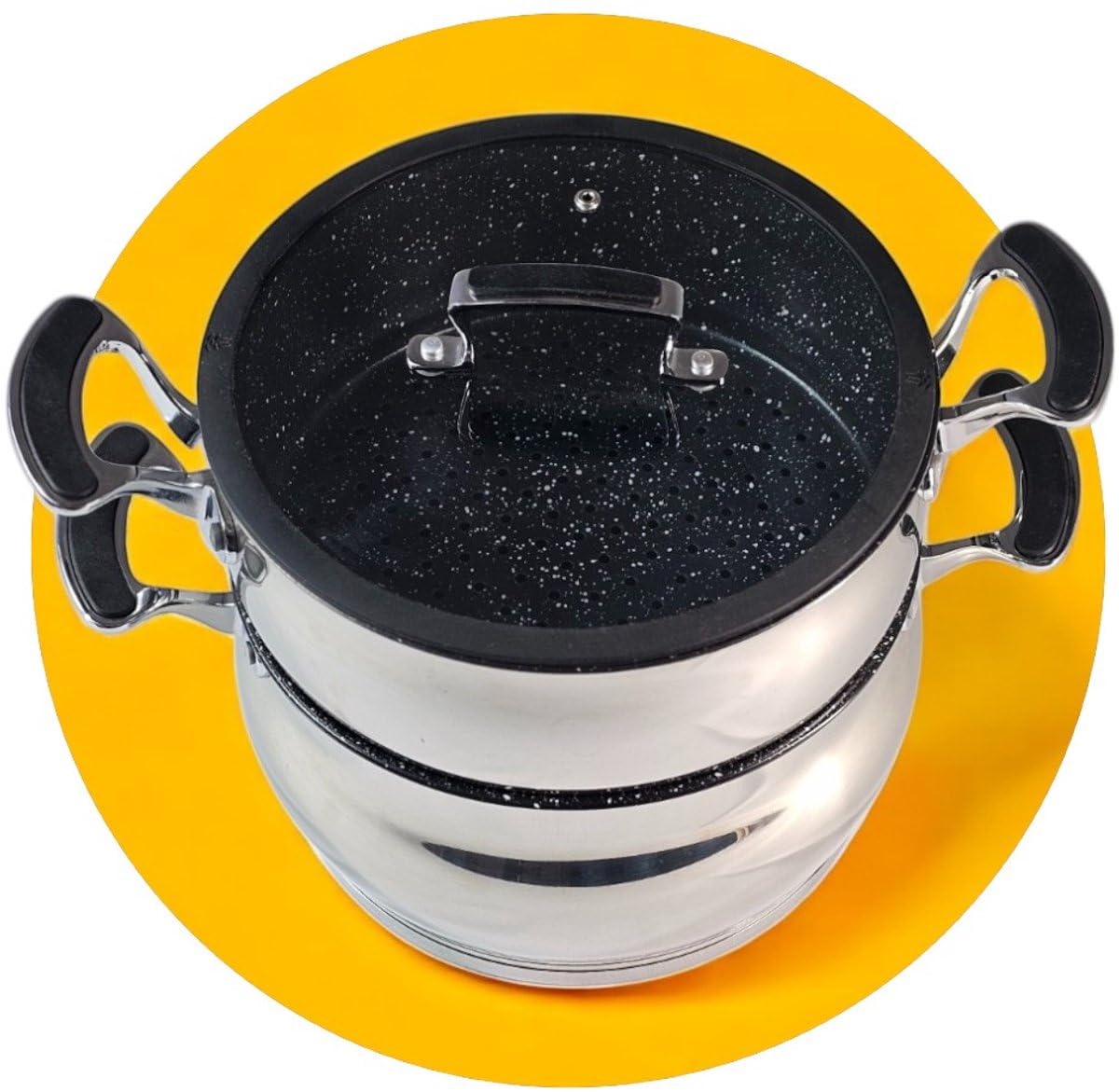 Couscoussier in acciaio inox, Interni in pietra, 6 litri