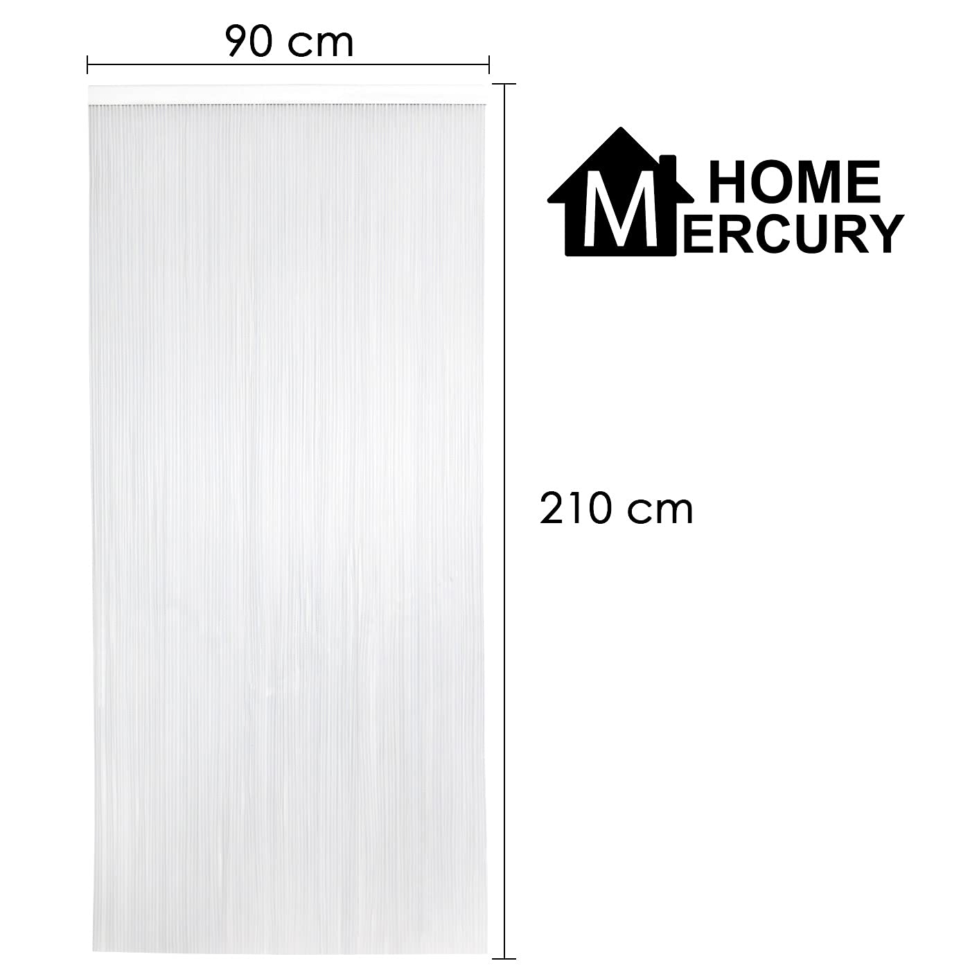 MERCURY TEXTIL- Cortinas para Interior o Exterior 90x210 cm de PVC con Barra de Aluminio, Anti Moscas e Insectos. Ideal para Porche, Cocina y terraza. Fácil Instalación. (L4, Transparente)