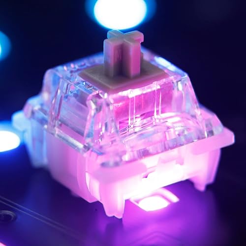 Miniatura 8 de Gateron Baby Racoon Interruptor alargar eje lineal 5 pines pre-lubricados interruptores de material POM 1.94 oz para teclado mecánico (Gateron Baby