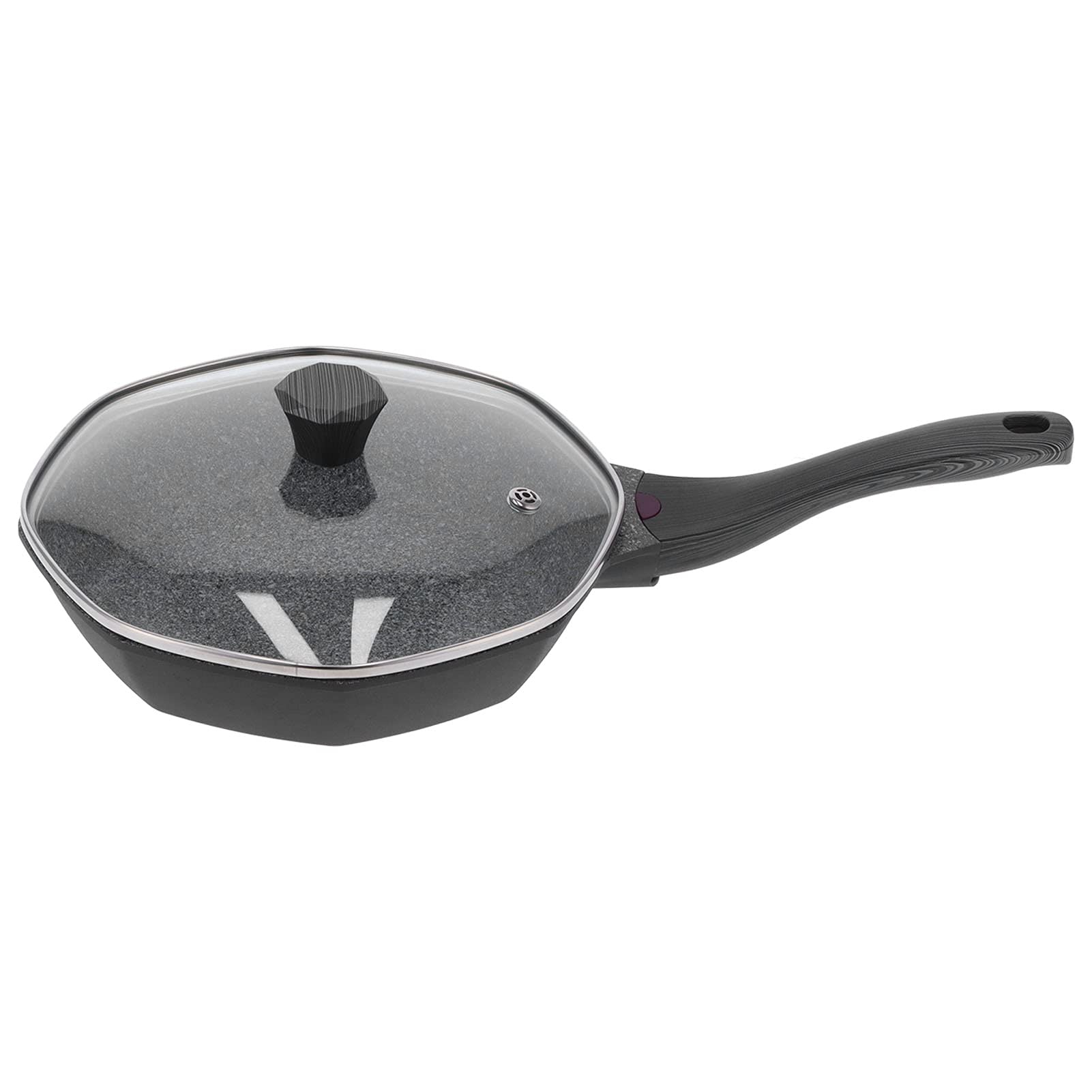 Cocoarm Ośmiokątna Patelnia Patelnia z powłoką nieprzywierającą 32 Cm Podstawa ze Stopu 12,6 Cala Odlew Ciśnieniowy Grube Dno Szybkie, Równomierne Ogrzewanie dla Indukcyjnej Gazowej Elektrycznej
