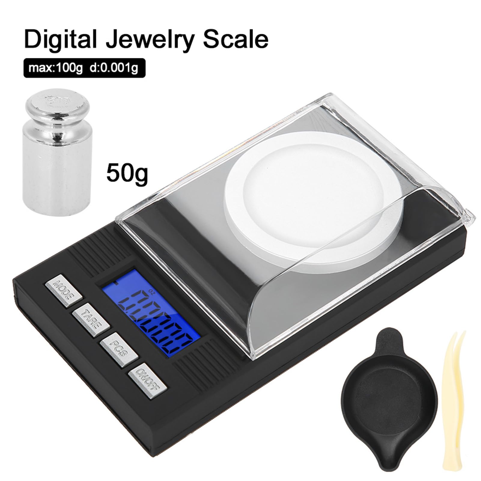 Bilancia Digitale per Gioielli in Milligrammo, Mini Portatile Ad Alta Precisione da 0,001 G Bilancia Tascabile Professionale con Diamante Bilancia Elettronica Peso Grammi e Oz(100g)