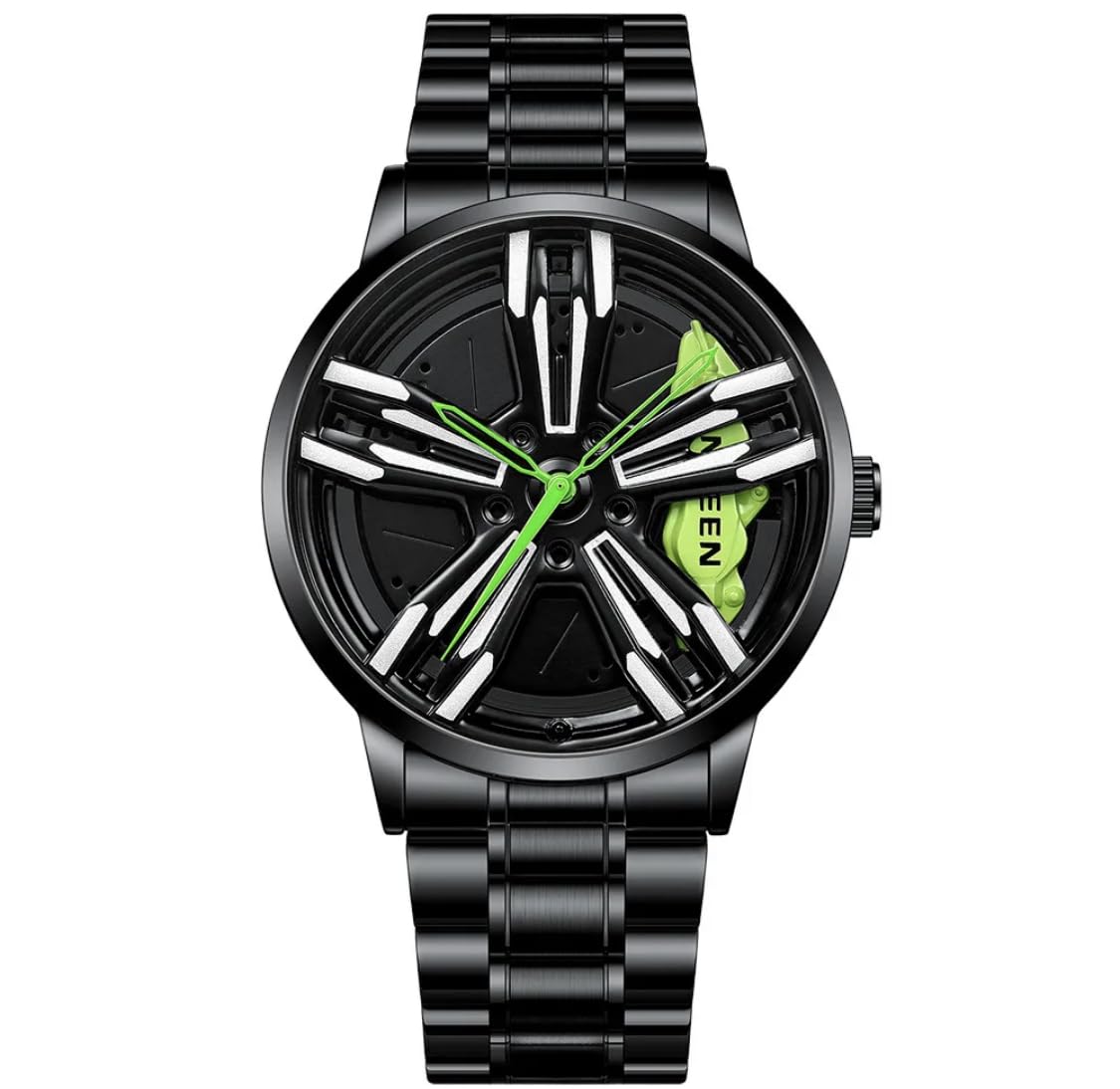 Bleaws Non Spinner Stainless Steel Car Wheel Design Men Analogue Watch (Non Spinner), Dial_Multicolour (B0D761L3JR) Amazon Price History, Amazon Price Tracker