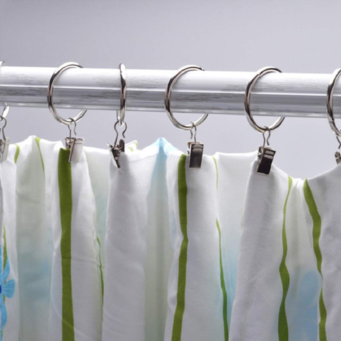 Lot De 40 Anneaux De Rideaux Avec Clips, Pinces à Rideaux Avec Anneaux
