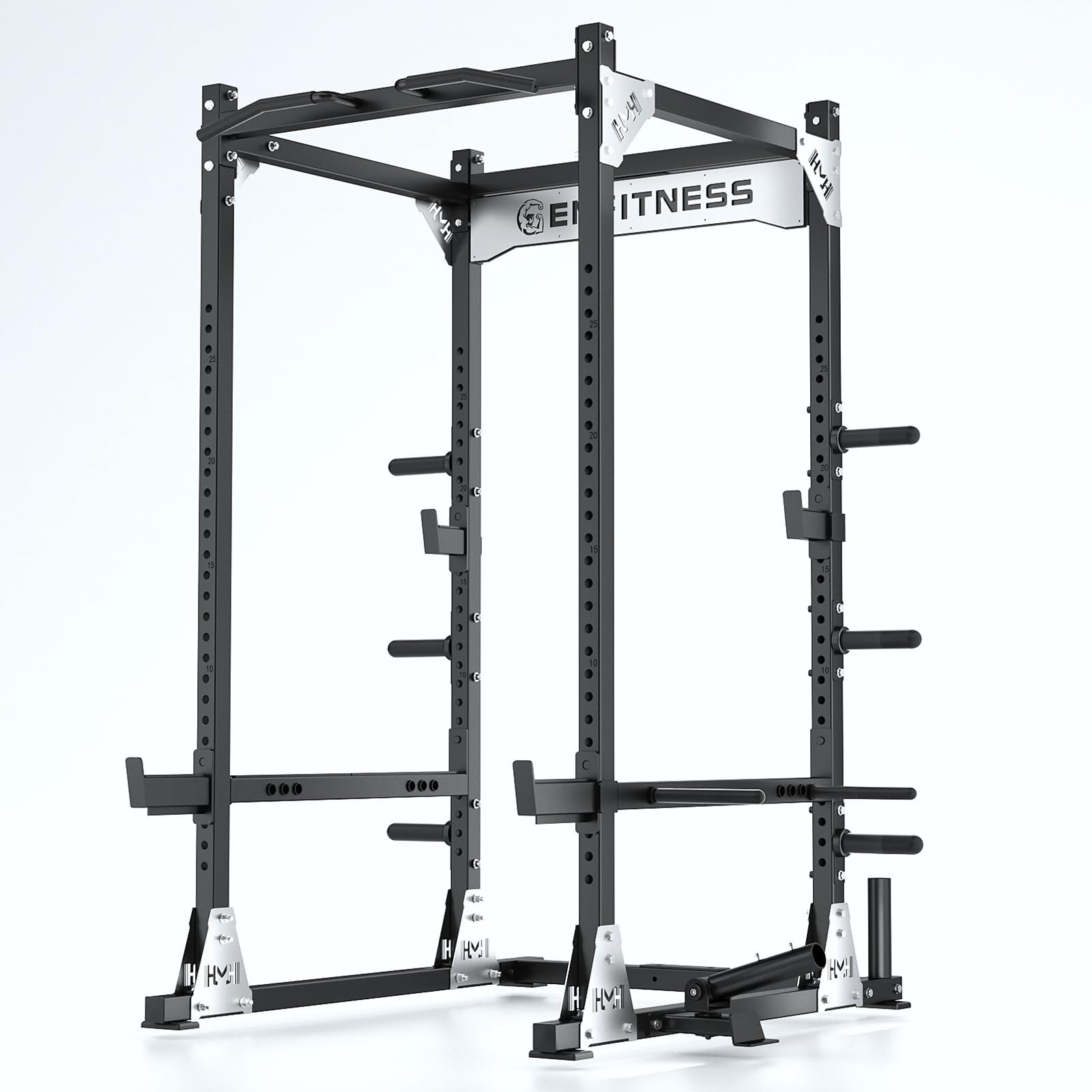 X8 Power Cage with Optional LAT Pull Down/Cable Crossover/Smith Machine System, 3000LB Squat Rack for Home &amp; Garage Gym, with Weight Storage Rack and More Training Attachments