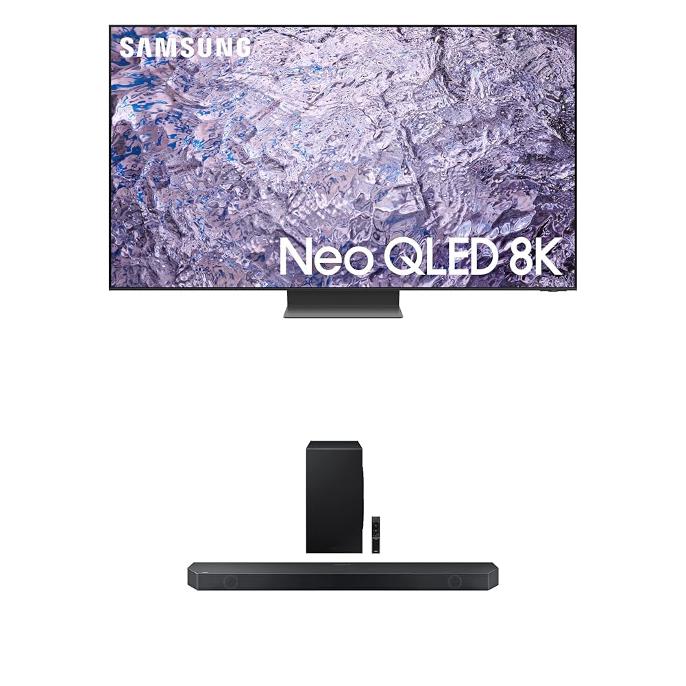 SAMSUNG 75-Inch Class Neo QLED 8K QN800C Series Mini LED Quantum HDR Smart TV with Ultra Slim Design, Dolby Atmos, (QN75QN800C, 2023 Model) + SAMSUNG HW-Q900C/ZA 7.1.2 Channel 446W Bluetooth Soundbar