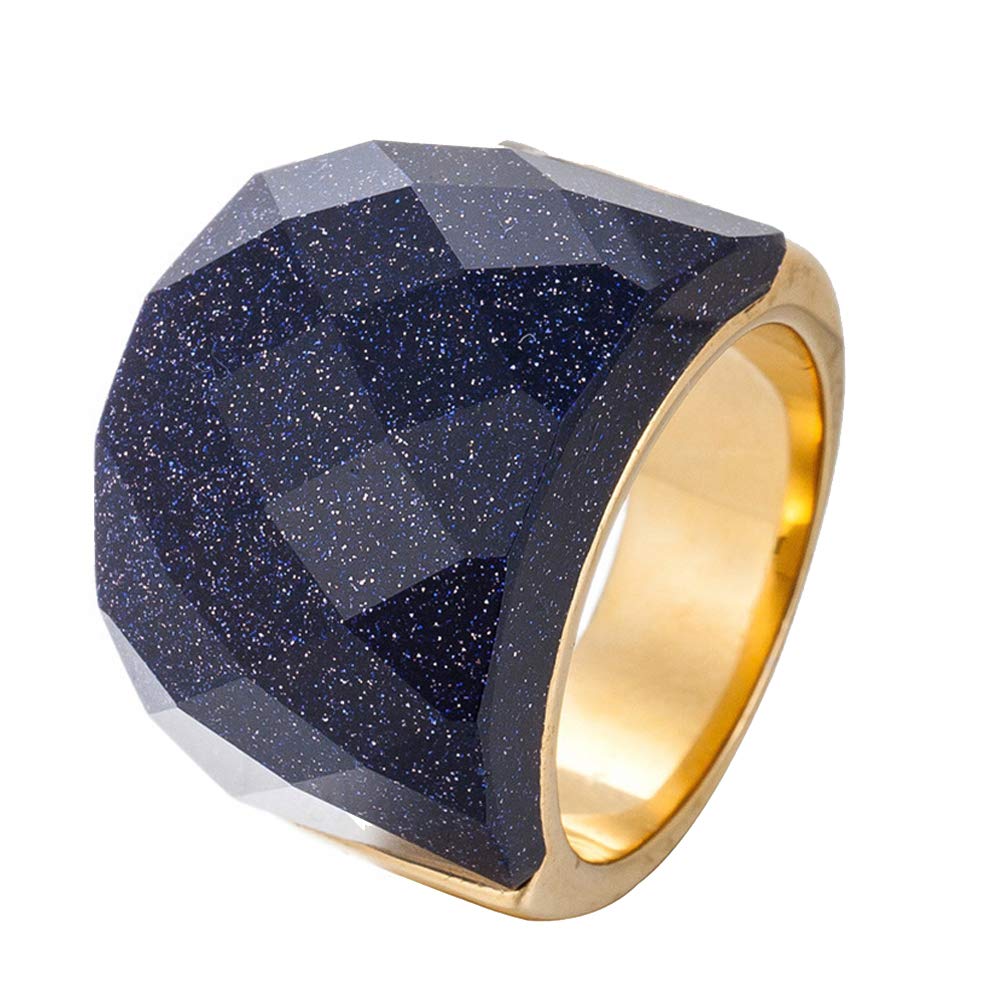 HIJONES Men Women Stainless Steel Cubic Zirconia Royal Crystal Rings Wrap Band Cocktail Style