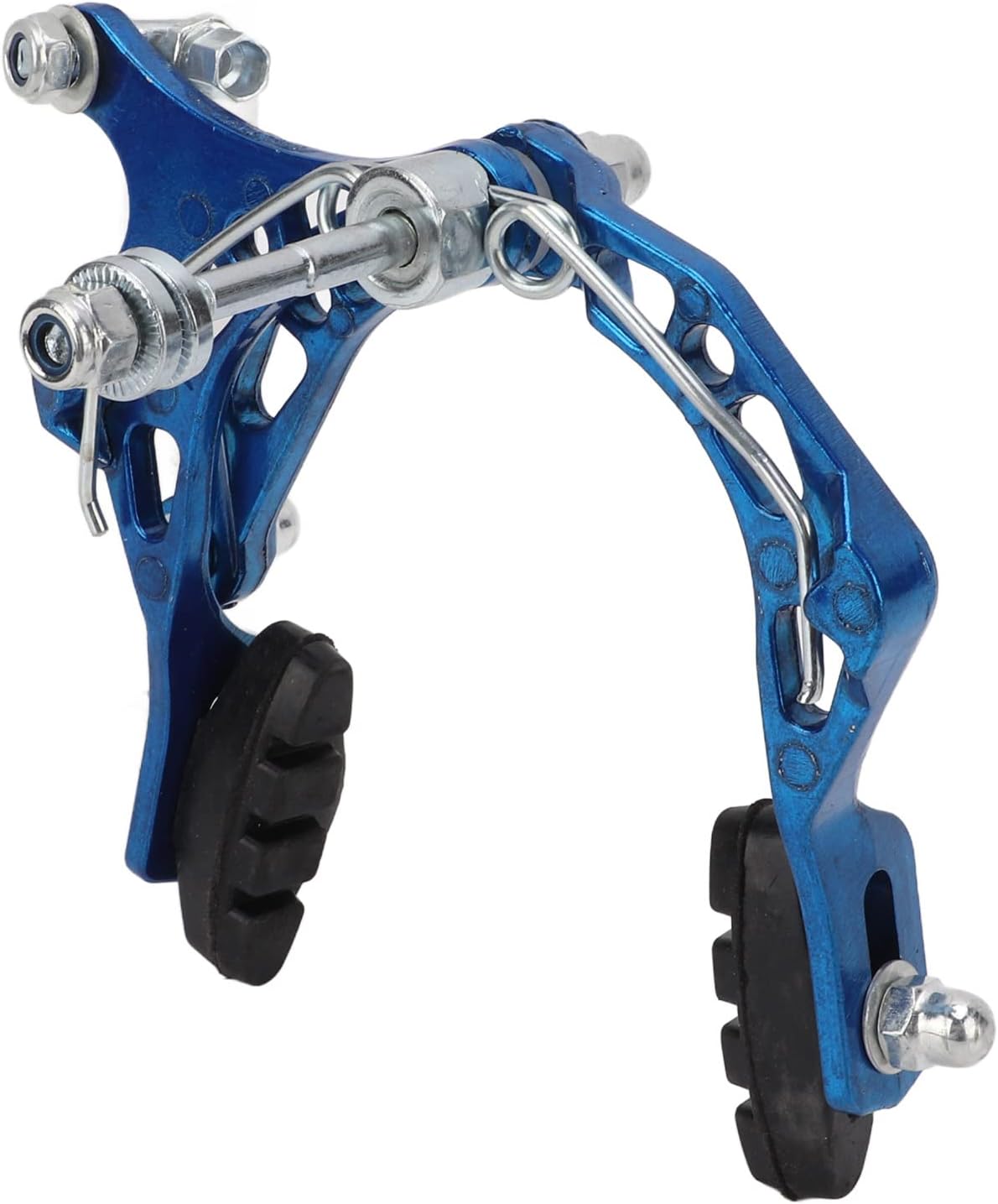 Akozon Aluminum Alloy Bike Brake Caliper in blue, front view.
