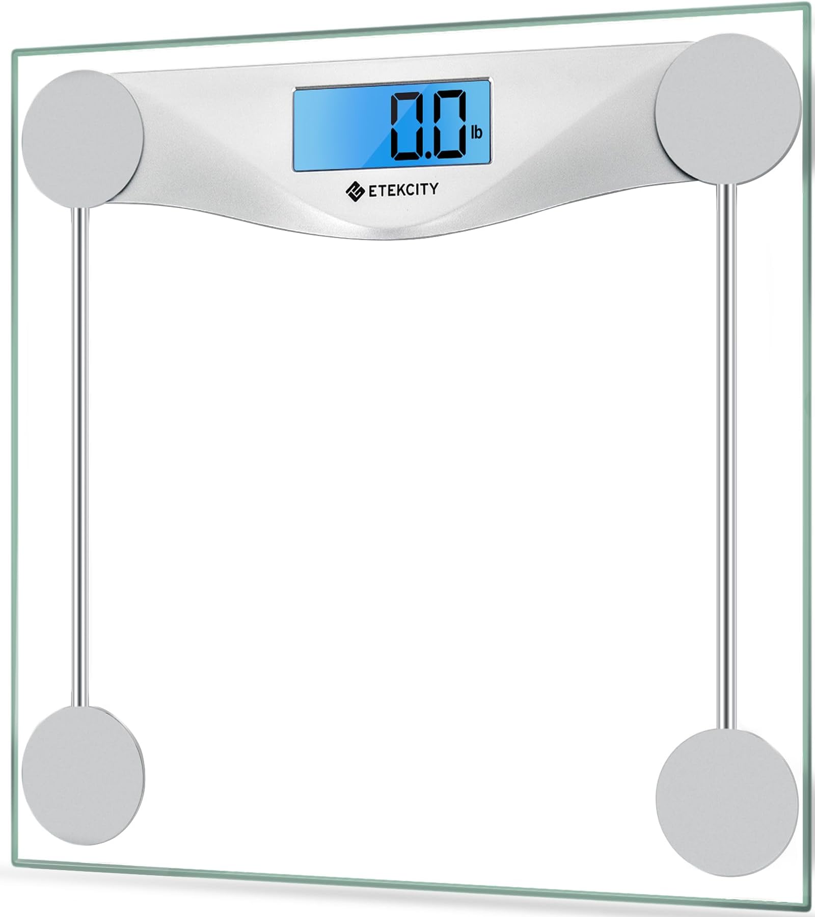 Bathroom Scale for Body Weight, Digital Weighing Machine for People, Accurate & Large LCD Backlight Display, 6mm Tempered Glass, 400 lbs