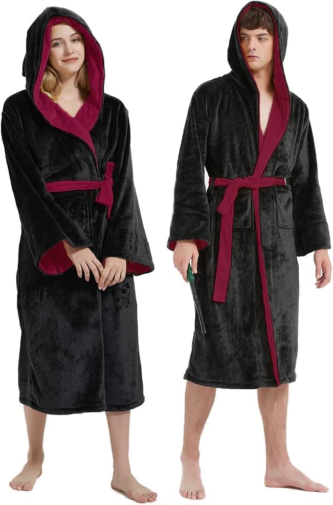 Unpifolov Men Women Flannel Bathrobe Four College Styles Magic Robe Couple Nightgown Witch Cosplay Magical Hooded Cloak