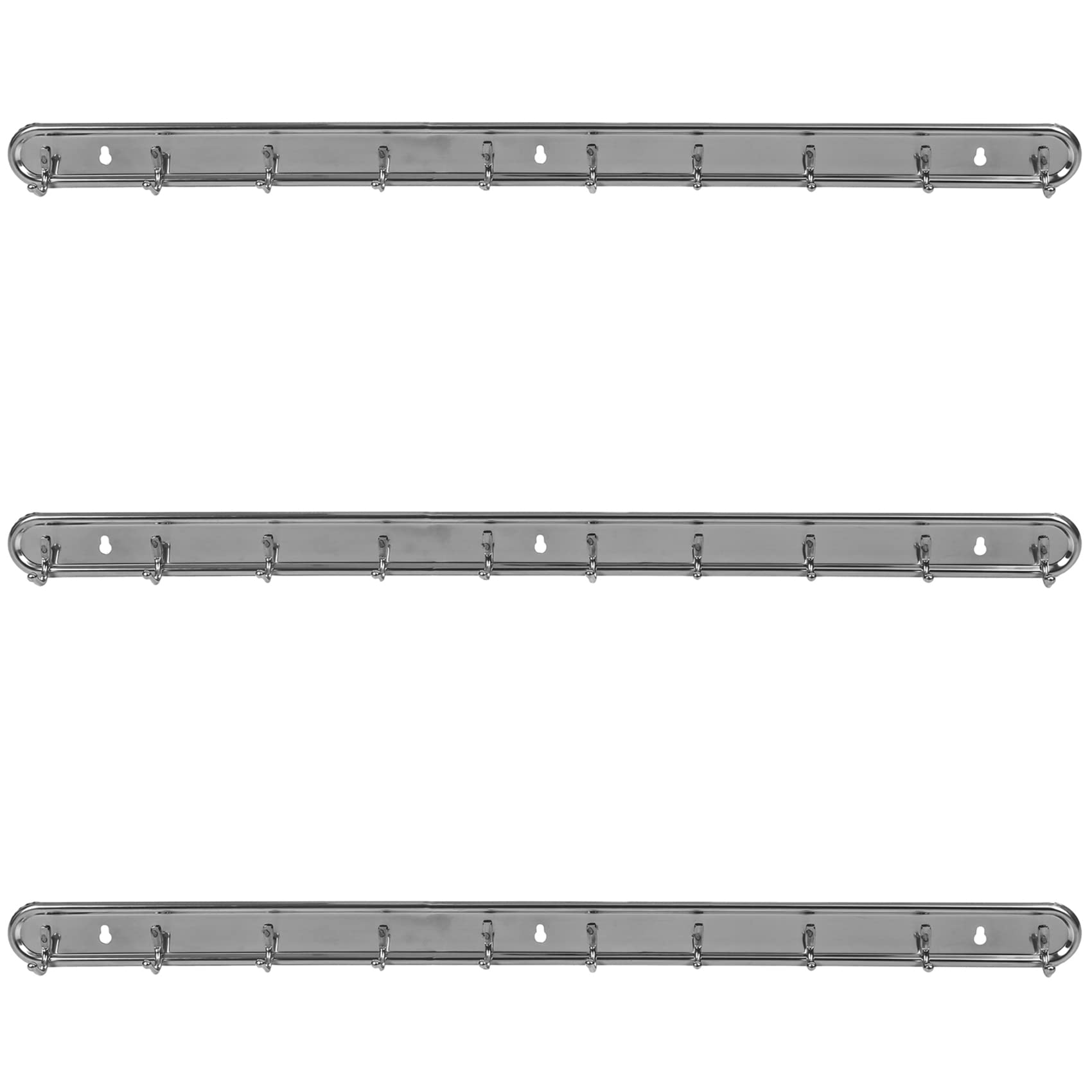 Supports muraux en acier inoxydable de grande longueur pour 10 cintres de linge