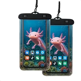 Capa Case Kit 2 Unidades A Prova D'água Impermeável para Celular Smartphone Capinha com Alça Universal Proteção 360º Completa Sensível ao Toque (Preto) Premium Essor Lab