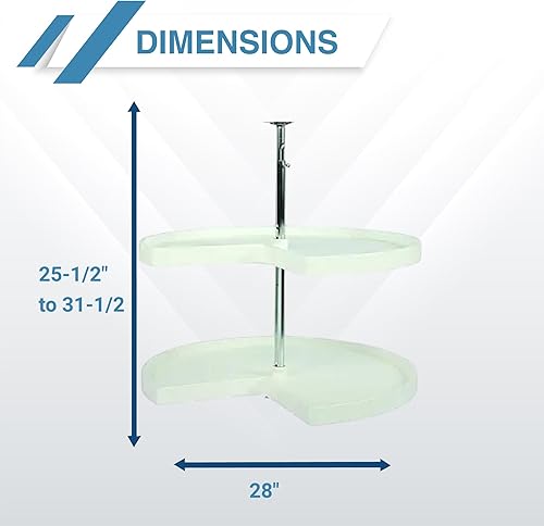 Miniatura 3 de Knape & Vogt PKN28ST-W Lazy Susan, 28 pulgadas (ancho), blanco