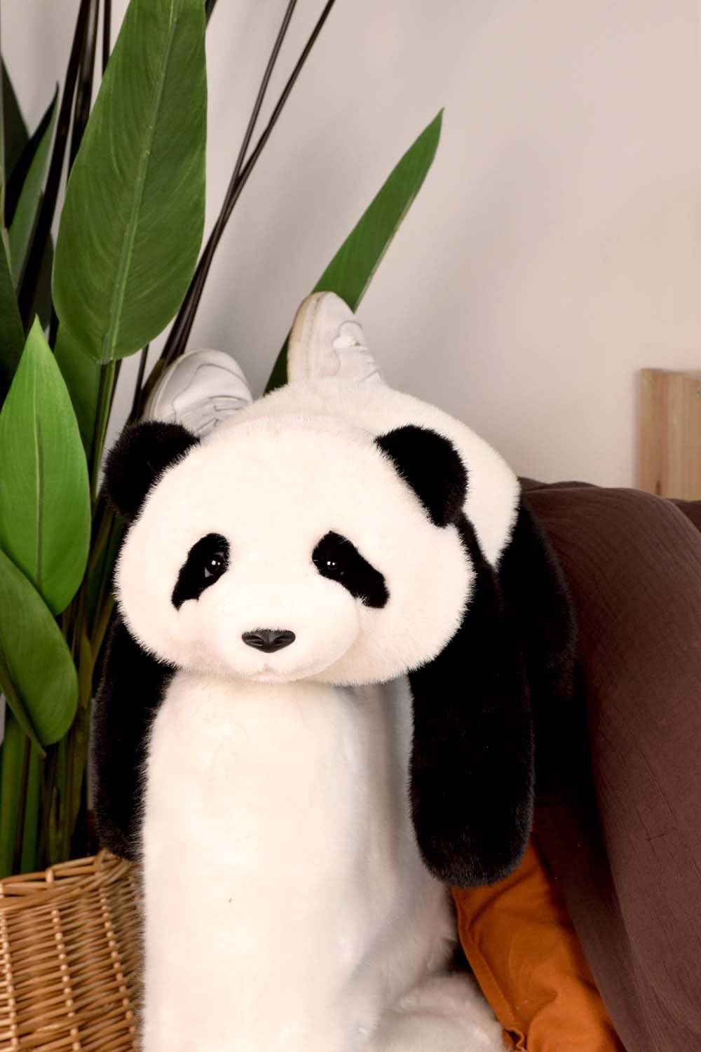 Histoire D’Ours - Très Grande Peluche Panda 55 cm Géante – Collection BAO Le Panda - Doudou Bébé XXL Allongé – Compagnon Doux, Sûr et Réconfortant – Idée Cadeau Naissance Originale Enfant – HO3338