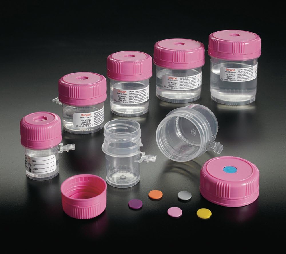 Simport M960-60FMA HistoTainer I Tamper Evident Prefilled Specimen Container, 50% Filled with 10% Neutral Buffered Formalin, 60mL Capacity (Pack of 96)