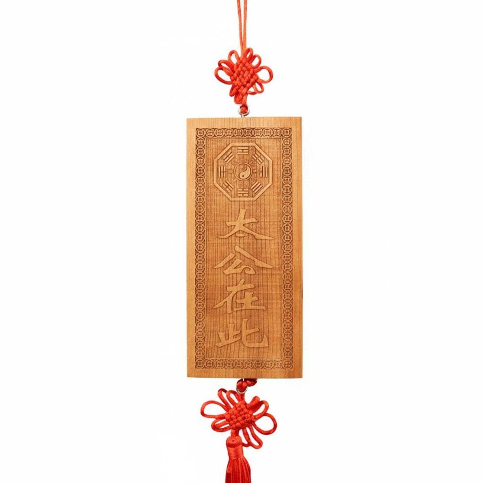 LOOM TREE Peach Wood Lucky Charm Feng Shui Good Luck Charm Carved Peach Wood Amulet for Spiritual Individuals, Business Owners, Living Room, Doorway, Office Tai Gong Here (V)-image-29